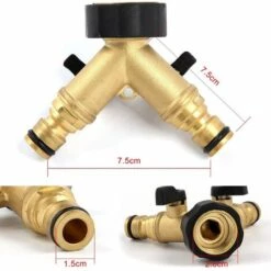 SOLDELA Nez De Robinet - Raccord Répartiteur Avec 2 Sorties Mâles - En Laiton - Jardin Ou Bricolage -Promos Raccord d'arrosage Magasin 13376992 4