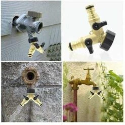 SOLDELA Nez De Robinet - Raccord Répartiteur Avec 2 Sorties Mâles - En Laiton - Jardin Ou Bricolage -Promos Raccord d'arrosage Magasin 13376992 5