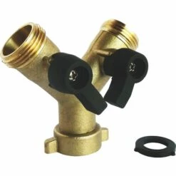 SOMATHERM FOR YOU Raccord Laiton 2 Voies En Y Avec Vannes 1/4 Tour MF 20/27 Pr Tuy D'alimentation - Brut