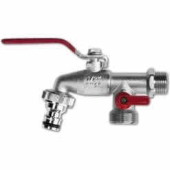 LEM SELECT Robinet Double 1/4 De Tour Fileté 1/2 ", GZ 2x1" + Raccord Rapide Standard