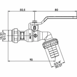 SOMATHERM FOR YOU Robinet De Puisage Orientable à Sphère - Poignée Plate - Mâle 1/2" - Sortie 3/4 - Nickelé -Promos Raccord d'arrosage Magasin 20135908 4