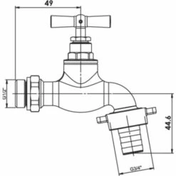 SOMATHERM FOR YOU Robinet De Puisage Orientable à Potence - Poignée Plate - Mâle 1/2" Sortie 3/4 - Brossé -Promos Raccord d'arrosage Magasin 20135936 4