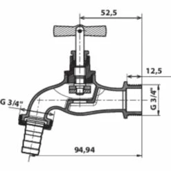 SOMATHERM FOR YOU Robinet De Puisage à Potence Brut - Mâle 3/4" - Raccord Au Nez 3/4 - Brossé -Promos Raccord d'arrosage Magasin 20135937 4