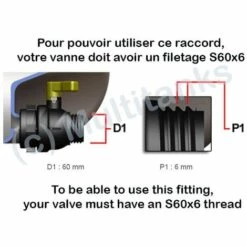 MULTITANKS Raccord S60x6 Avec Sortie Pression Coudée 32mm - 32mm -Promos Raccord d'arrosage Magasin 2815742 4