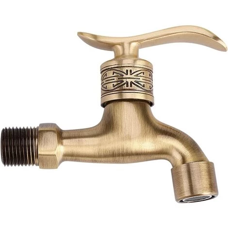 BRIDAY Générique Antique Robinet En Laiton Poignée Lessive Salle De Bains Montage Mural Lave-Linge Robinet Extérieur Jardin Tuyau Simple Robinet Froid Long (#3) 7 BRIDAY Générique Antique Robinet En Laiton Poignée Lessive Salle De Bains Montage Mural Lave-Linge Robinet Extérieur Jardin Tuyau Simple Robinet Froid Long (#3) – Image 5