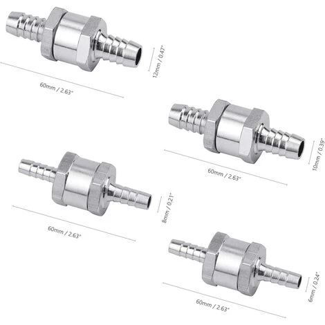 BRIDAY Set De 4 Clapet Anti-retour Gasoil 6/8/10/12mm, Valve à Carburant En Alliage D'aluminium Avec Flèche Pour Pour Essence Diesel Voiture Bateau Moto 6 BRIDAY Set De 4 Clapet Anti-retour Gasoil 6/8/10/12mm, Valve à Carburant En Alliage D'aluminium Avec Flèche Pour Pour Essence Diesel Voiture Bateau Moto – Image 4