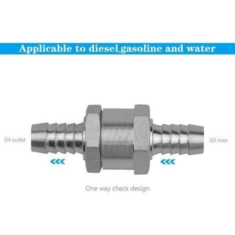 LONGZIMING Set De 4 Clapet Anti-retour Gasoil 6/8/10/12mm, Valve à Carburant En Alliage D'aluminium Avec Flèche Pour Pour Essence Diesel Voiture Bateau Moto 4 LONGZIMING Set De 4 Clapet Anti-retour Gasoil 6/8/10/12mm, Valve à Carburant En Alliage D'aluminium Avec Flèche Pour Pour Essence Diesel Voiture Bateau Moto – Image 2