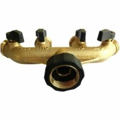 AIDUCHO Répartiteur De Tuyau 4 Voies En Laiton Massif Avec Vannes D'arrêt, Robinet Et Sorties 1,9 Cm, Peut Utiliser Jusqu'à 4 Tuyaux à La Fois. -Promos Raccord d'arrosage Magasin 33597030 4