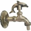 BRIDAY Robinet De Jardin Extérieur Décoratif Robinet De Tuyau D'eau En Laiton Rétro Fixé Au Mur Pour Tuyau De 1/2 "pouces, Dauphin -Promos Raccord d'arrosage Magasin 34853889 1