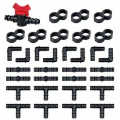 THSINDE 1/2" Tuyau D'arrosage T Eau Splitter Coude Bouchon D'extrémité 16 Mm Tuyau 3 Voies Irrigation Jardin Barbed Irrigation Goutte à Goutte Raccords 33pcs (Color : C)