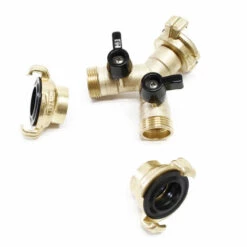 WILTEC Distributeur En Y Avec Raccords Rapides à Griffes 2× 26,44 Mm (3/4″) Avec Vannes D’arrêt -Promos Raccord d'arrosage Magasin 36838459 3