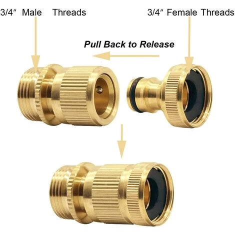 SUNFLOWER Garden Raccord Rapide En Laiton Massif Raccord Rapide En Laiton Massif Raccord De Tuyau D'Arrosage Raccord De Tuyau Pour Eau 3/4 Pouce GHT Robinet Et Spray 4 SUNFLOWER Garden Raccord Rapide En Laiton Massif Raccord Rapide En Laiton Massif Raccord De Tuyau D'Arrosage Raccord De Tuyau Pour Eau 3/4 Pouce GHT Robinet Et Spray – Image 2