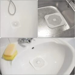 PERLE RARE 3 Pièces Francaise Filtre Cheveux Douche Cheveux Douche Filtreevier/Baignoire/Douche En Silicone-Bouchon Caoutchouc Salle De Bain/Cuisine (blanche) -Promos Raccord d'arrosage Magasin 39710655 3