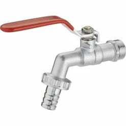 Robinet De Jardin 1/4 De Tour Mâle 15x21 - Mâle 20x27 Avec Raccord Au Nez Ø15 NOYON & THIEBAULT