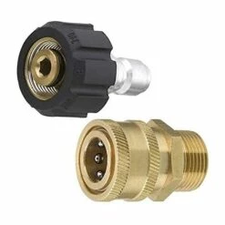 ECHOO Nettoyeur Haute Pression Coupler Adaptateur, Kit De Raccord Connexion Rapide, 3/8 à Filetage M22-14 Mâle Femelle, Diamètre Intérieur 14mm Pour Nettoyeur Haute Pression