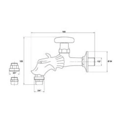 ECOLANDS Robinet Antique Pour Fontaine, Laiton Poli, 1/2'' -Promos Raccord d'arrosage Magasin 4232672 2