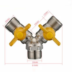 ELLE Connecteur De Tuyau Robinet De Gaz Diviseur De Tuyau Double Laiton - 2 Voies -Promos Raccord d'arrosage Magasin 43926983 2