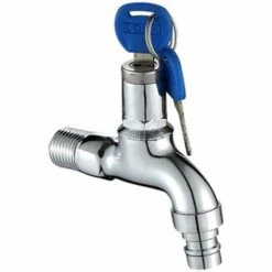 Robinet Robinet Antivol Pour Extérieur Fontainebleau , Robinet En Laiton Antivol, Robinet Extérieur Verrouillable, Pour Machine à Laver Dans Le Jardin Argent