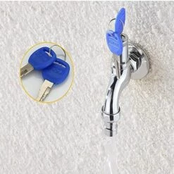 Robinet Robinet Antivol Pour Extérieur Fontainebleau , Robinet En Laiton Antivol, Robinet Extérieur Verrouillable, Pour Machine à Laver Dans Le Jardin Argent -Promos Raccord d'arrosage Magasin 47742935 5