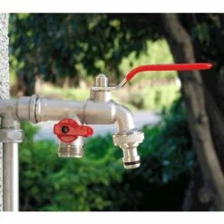ELLE Robinet Double De Jardin, Robinet En Laiton, Robinet Double BSP 3/4 Pouces De Haute Qualité -Promos Raccord d'arrosage Magasin 48537314 3