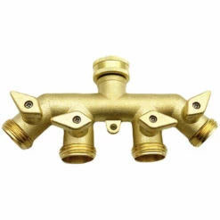 ELLE Distributeur De Tuyau (4 Voies), Adaptateur De Tuyau D'Arrosage En Laiton Adaptateur Diviseur à Quatre Voies Robinet à Tournant Sphérique Connecteur De Robinet -Promos Raccord d'arrosage Magasin 48539546 4