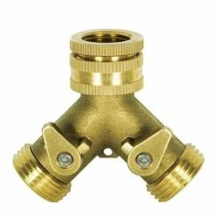 RIBIMEX Nez De Robinet Laiton Fileté F 3/4'' Avec 2 Sorties Fil M 3/4''sur Carte