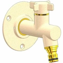 ANQUIER OSLO Robinet D'extérieur à Visser + Applique Sable Femelle 1/2"