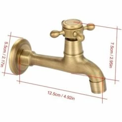 VERSAILLESFR Générique Antique Robinet En Laiton Poignée Lessive Salle De Bains Montage Mural Lave-linge Robinet Extérieur Jardin Tuyau Simple Robinet Froid Long, Versailles -Promos Raccord d'arrosage Magasin 50932808 5