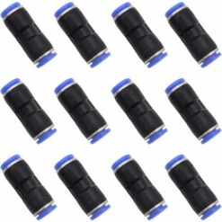 Connecteur Droit Pneumatique En Plastique Et Cuivre Raccord Rapide Air Push Connecteur à Poussoir Droit Raccords Connecter Rapides De Tuyau Pour Tube De Diamètre De 8mm,Irisfr,12Pcs