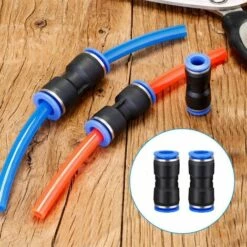 Connecteur Droit Pneumatique En Plastique Et Cuivre Raccord Rapide Air Push Connecteur à Poussoir Droit Raccords Connecter Rapides De Tuyau Pour Tube De Diamètre De 8mm,Irisfr,12Pcs -Promos Raccord d'arrosage Magasin 50942421 5