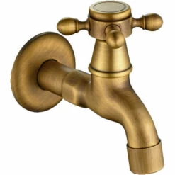 Robinet En Laiton Antique, Jardin Décoratif Garden Mélangeur D'extérieur Machine à Laver Vintage Européen Vintage Unique Montage Mural,Fontainebleau