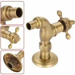 Robinet En Laiton Antique, Jardin Décoratif Garden Mélangeur D'extérieur Machine à Laver Vintage Européen Vintage Unique Montage Mural，Fontainebleau -Promos Raccord d'arrosage Magasin 52530822 4