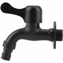 TINOR Robinet D'eau De Jardin De Robinet De Bâti De Mur De Noir D'acier Inoxydable 304 Pour La Salle De Bains(calibre:1/2)
