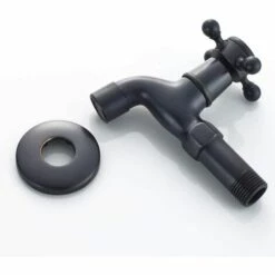 TINOR Robinet Vintage Pour Eau Froide Avec Monocommande Interface G1/2 - Robinet De Vadrouille Mural Pour Lavabo Salle De Bain(Noir) -Promos Raccord d'arrosage Magasin 52691988 5