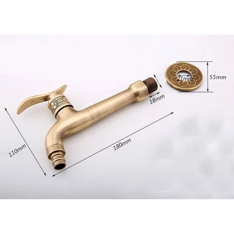 TINOR Robinet En Laiton Antique Avec Poignée à Levier, Laiton Aspect Ancien(G1/2) 5 TINOR Robinet En Laiton Antique Avec Poignée à Levier, Laiton Aspect Ancien(G1/2) – Image 3