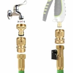 TINOR Tuyau Jardin Connecteur Rapide En Laiton Tuyau Rapide Extrémité Connecteur Jardin Tuyau Buse Connect Kit, Déconnexion Rapide Tuyau Raccords Mâle Et Femelle -Promos Raccord d'arrosage Magasin 52692134 3