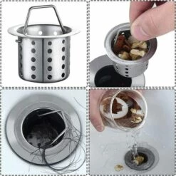 Filtres Évier Cuisine, 2 Pièces Crépines D'Évier De Cuisine, Crépine De Vidange De Cuisine, Filtre De Crépine D'évier, Crépine De Vidange, Pour Évier De Bain Lavabo, Baignoires Bouchon GrooFoo -Promos Raccord d'arrosage Magasin 53103745 4