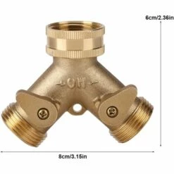 SUPERMARKET Laiton, Avec Robinets D'arrêt，connecteur De Robinet, 3/4 Pouce En Laiton 2 Voies Séparateur De Soupape Pour L'irrigation De Jardinlaiton, Avec Robinets D'arrêt (il Européen 3/4)，Superma -Promos Raccord d'arrosage Magasin 53315004 4