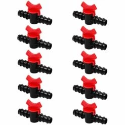 SUPERMARKET 10 Pièces Robinet De Jardin Pour Tuyau, Tuyau Vanne D'irrigation, Robinet D'arrêt Raccord En Plastique, Plastique Robinet De Jardin, Pour Le Contrôle De La Vanne D'eau De Jardin Extérieur，Superma