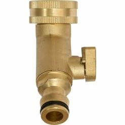 ELLE Raccord De Tuyau Double En Laiton Massif Pour Robinet Extérieur Et Tuyaux D'arrosage - Raccord De Robinet De Jardin En Y à Encliqueter -Promos Raccord d'arrosage Magasin 53963093 2