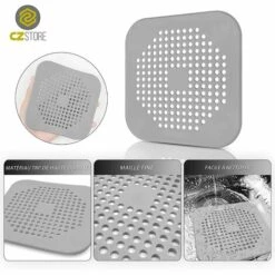 TINOR Francaise Filtre Cheveux Douche--Attrape Cheveux Douche|Gris OU Blanc|Filtre Evier/Baignoire/Douche En Silicone-Bouchon Caoutchouc Salle De Bain/Cuisine,14*14cm (Gris,2pièce) 10 TINOR Francaise Filtre Cheveux Douche--Attrape Cheveux Douche|Gris OU Blanc|Filtre Evier/Baignoire/Douche En Silicone-Bouchon Caoutchouc Salle De Bain/Cuisine,14*14cm (Gris,2pièce) -Promos Raccord d'arrosage Magasin 53994769 4