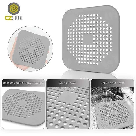 TINOR Francaise Filtre Cheveux Douche--Attrape Cheveux Douche|Gris OU Blanc|Filtre Evier/Baignoire/Douche En Silicone-Bouchon Caoutchouc Salle De Bain/Cuisine,14*14cm (Gris,2pièce) 6 TINOR Francaise Filtre Cheveux Douche--Attrape Cheveux Douche|Gris OU Blanc|Filtre Evier/Baignoire/Douche En Silicone-Bouchon Caoutchouc Salle De Bain/Cuisine,14*14cm (Gris,2pièce) – Image 4