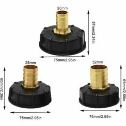 DENUOTOP 3Pcs Mamelon Raccord Rapide Pour Cuve 1000 L, Multitanks Raccord, Laiton Connecteur De Tuyau, Adaptateur De Réservoir IBC (20mm+25mm+32mm) -Promos Raccord d'arrosage Magasin 54158644 5