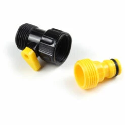 WILTEC Raccord Par Clic Accouplement De Tuyau 15mm (1/2") Filetage Extérieur 26mm (3/4") Robinet D'arrêt -Promos Raccord d'arrosage Magasin 54387358 3