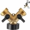 BARES Raccord En Y, Raccord De Tuyau, Robinet Double Machine A Lave, 2-Voies Y-Distributeur, 3/4 Pouces Pour Connexion De 2 Appareils, Pour Robinet Jardin, Pour D'adaptateur De Cuve
