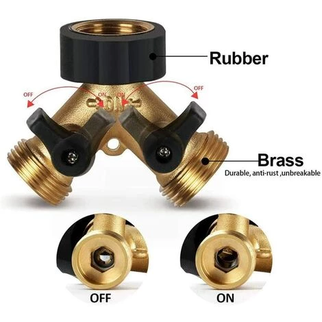 BARES Raccord En Y, Raccord De Tuyau, Robinet Double Machine A Lave, 2-Voies Y-Distributeur, 3/4 Pouces Pour Connexion De 2 Appareils, Pour Robinet Jardin, Pour D'adaptateur De Cuve 4 BARES Raccord En Y, Raccord De Tuyau, Robinet Double Machine A Lave, 2-Voies Y-Distributeur, 3/4 Pouces Pour Connexion De 2 Appareils, Pour Robinet Jardin, Pour D'adaptateur De Cuve – Image 2