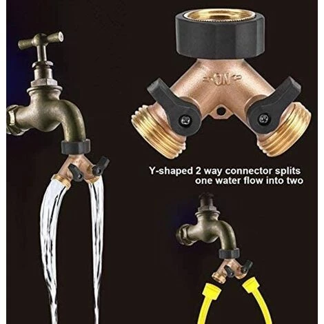 BARES Raccord En Y, Raccord De Tuyau, Robinet Double Machine A Lave, 2-Voies Y-Distributeur, 3/4 Pouces Pour Connexion De 2 Appareils, Pour Robinet Jardin, Pour D'adaptateur De Cuve 7 BARES Raccord En Y, Raccord De Tuyau, Robinet Double Machine A Lave, 2-Voies Y-Distributeur, 3/4 Pouces Pour Connexion De 2 Appareils, Pour Robinet Jardin, Pour D'adaptateur De Cuve – Image 5