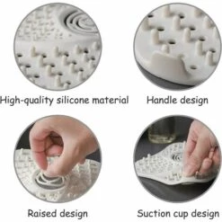 BARES Protection De Drain De Silicone,Filtre De Couverture De Drain De Baignoire Avec Ventouse,Filtre à Cheveux Douche,Filtre Évier En Silicone,pour Évier De Douche,Baignoire (Blanc) -Promos Raccord d'arrosage Magasin 54648238 3