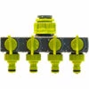 ASUPERMALL Répartiteurs De Tuyau D'Arrosage à 4 Voies Pour Robinet D'Arrosage, Vert Et Gris -Promos Raccord d'arrosage Magasin 55282840 1