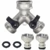 ZHUOXUAN Tuyau D'arrosage Splitter, 2 Voies Robinet De Jardin Robinet 3/4" Y Raccord De Tuyau Pour Robinet D'extérieur Avec Connecteurs Et Rondelles -Promos Raccord d'arrosage Magasin 55488337 1
